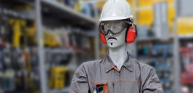 Photo of a mannekin in a DIY store.