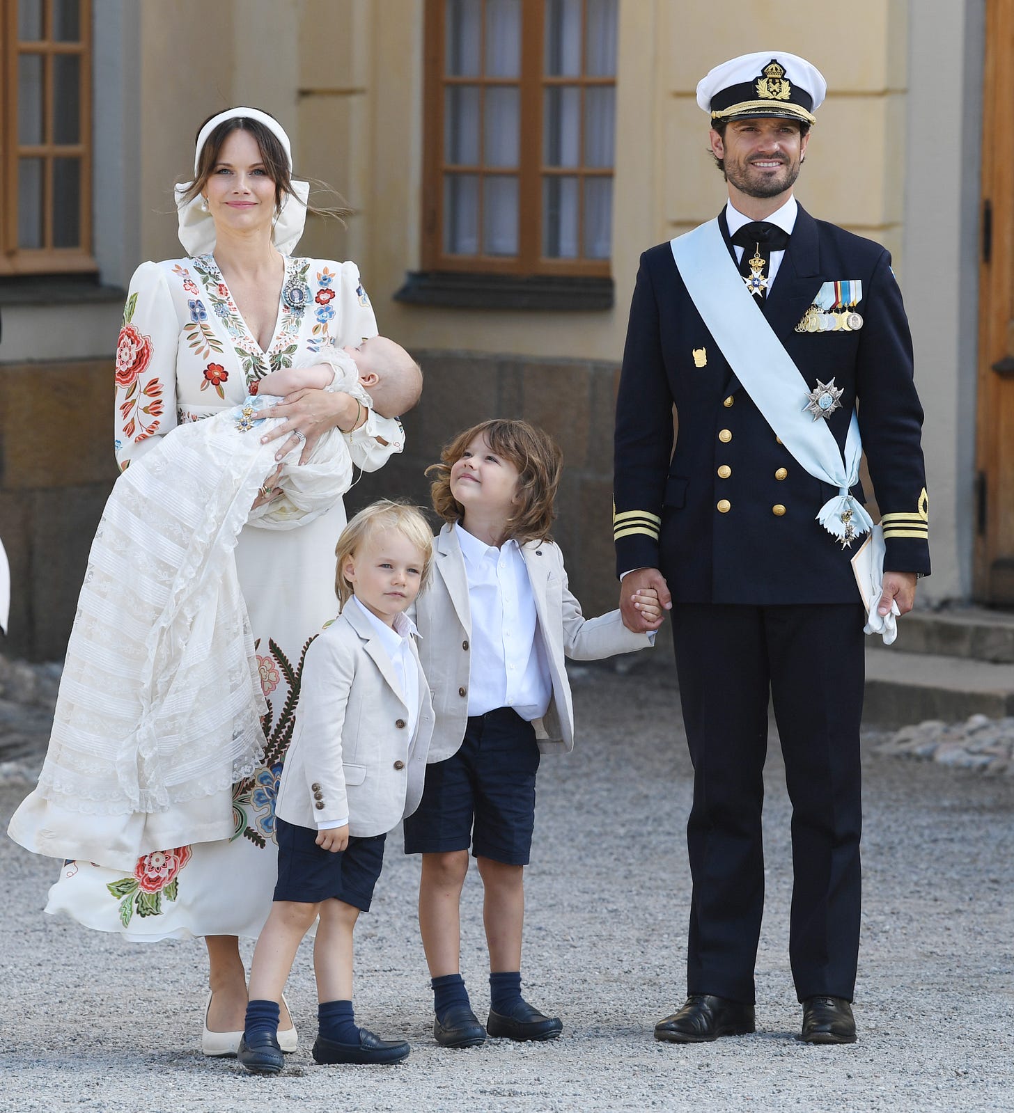 Princess Sofia of Sweden and Prince Carl Philip pose with their children