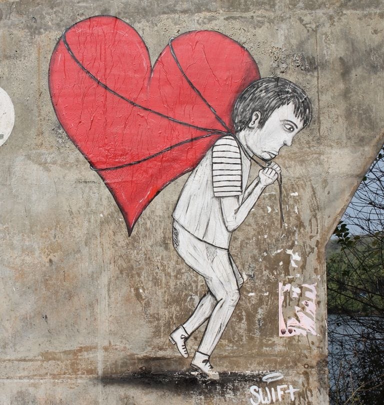 i carry a heavy heart' | Mural art, Art, Painting