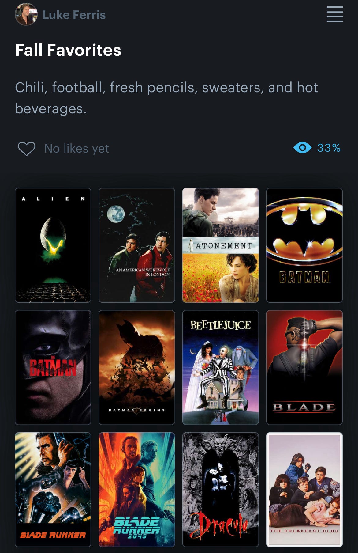 luke ferris fall favorites letterboxd