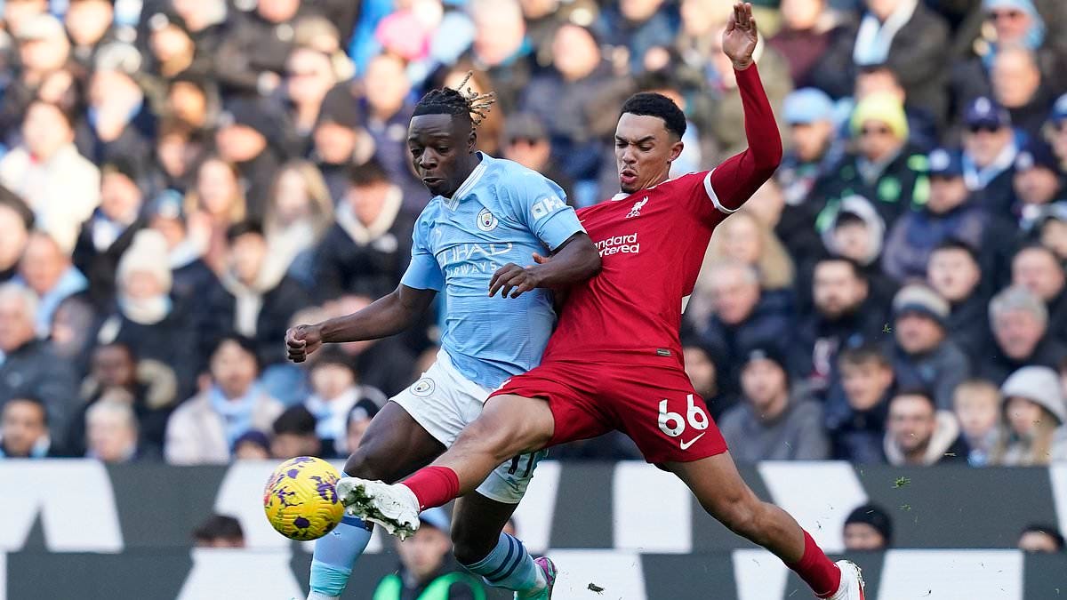THE SHARPE END: Jeremy Doku stars for Man City in 1-1 draw with Liverpool  as the Belgian completes more dribbles than any other player under Pep  Guardiola... but Trent Alexander-Arnold gets the