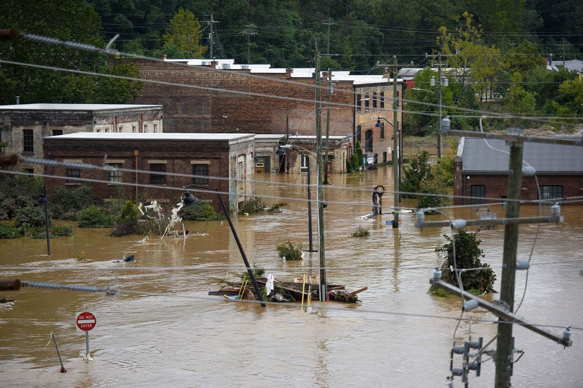 The Hurricane Helene devastation in Asheville confirms we can't hide from  climate change | Salon.com