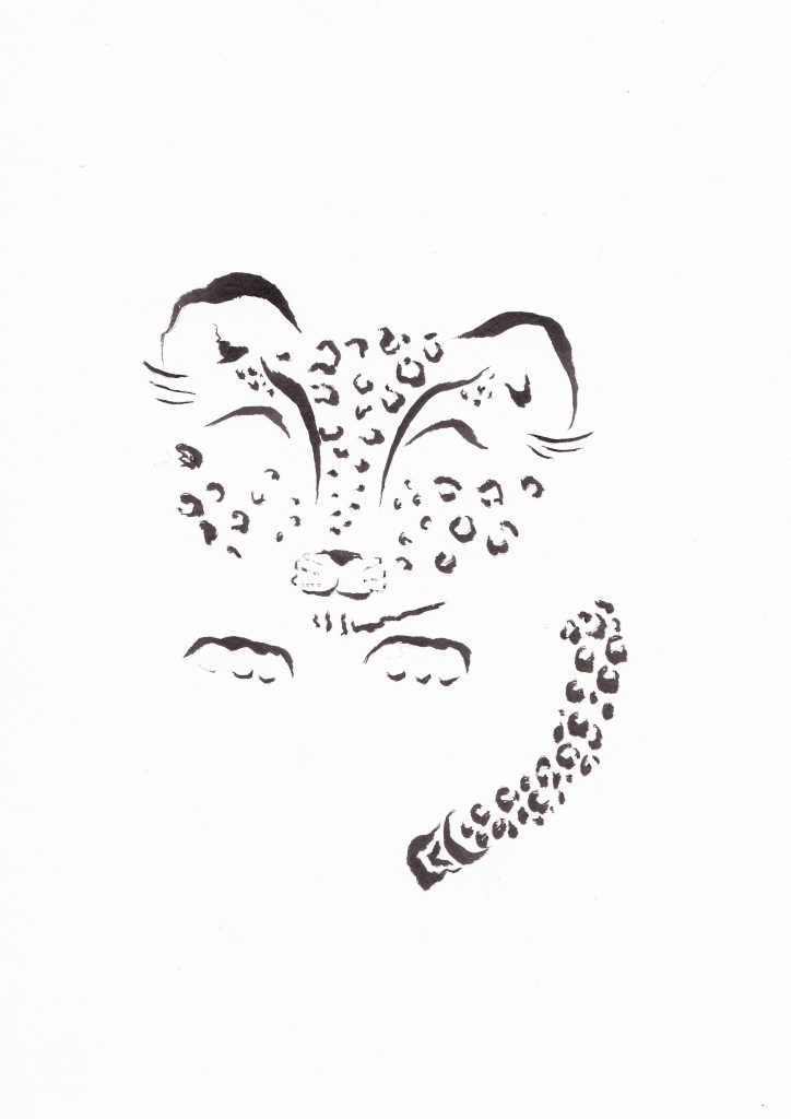 Leopard Cub line art 