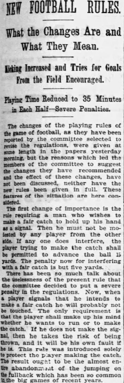 1894 Football Rule Changes