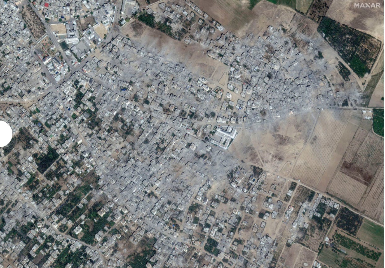 Gaza destruction war satellite picture