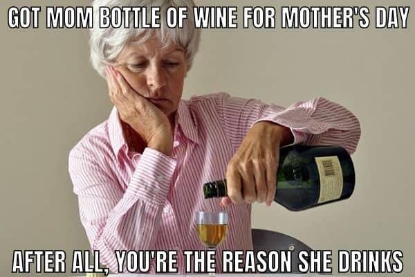 Mothers Day Meme on Drinking Wine