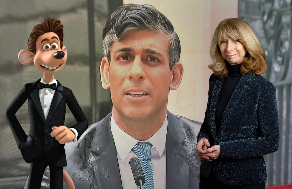 Rishi Sunak, Gail from Corrie and Roddy from Flushed Away