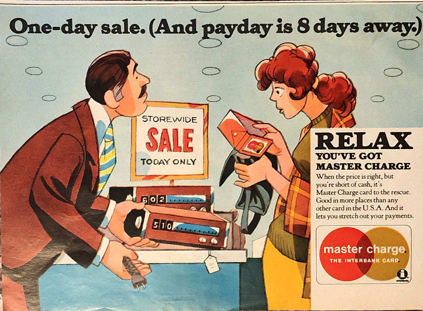 PRINT AD 1974 Master Charge Credit The Interbank Card Mastercard Relax  6”x8” AD | eBay