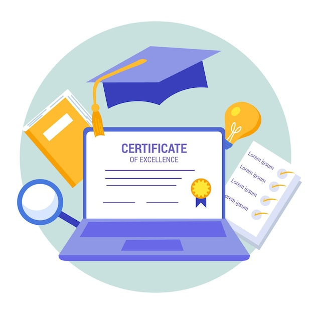 Free Vector | Online certification