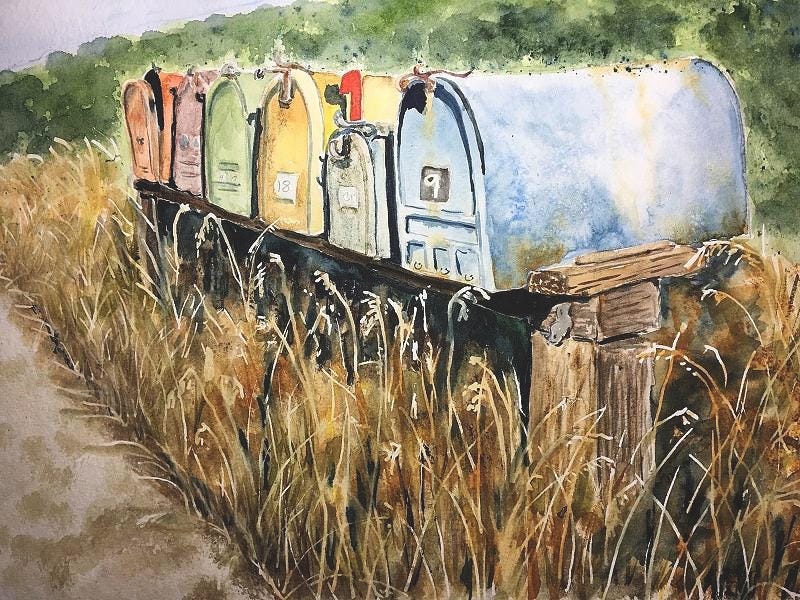 Country Mailboxes Painting by Janice Cook - Pixels