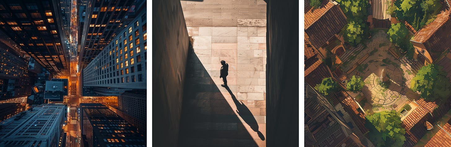 City Streets, Man alone, Small plaza