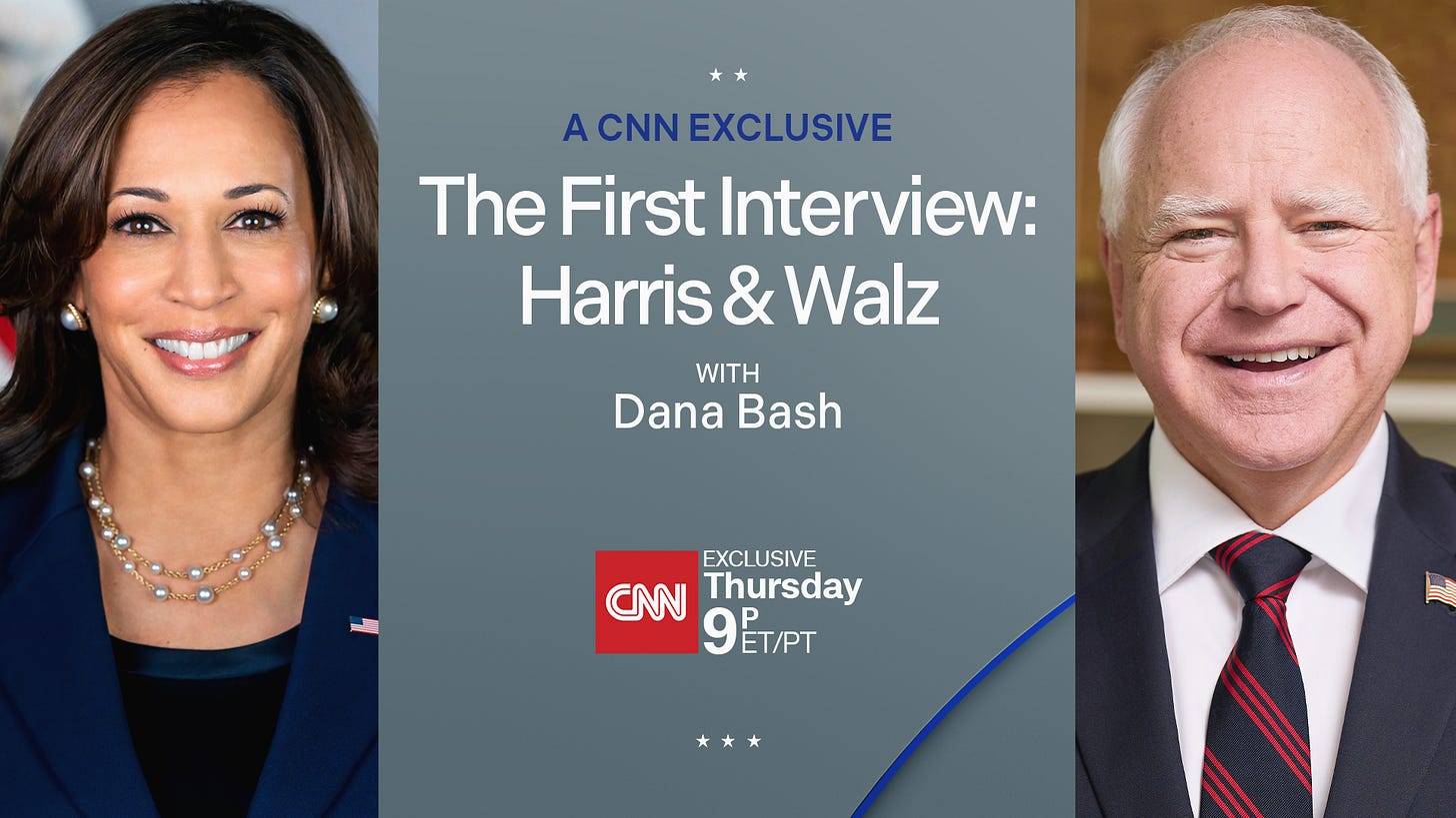 CNN Exclusive First Interview with VP Kamala Harris and Gov Tim Walz