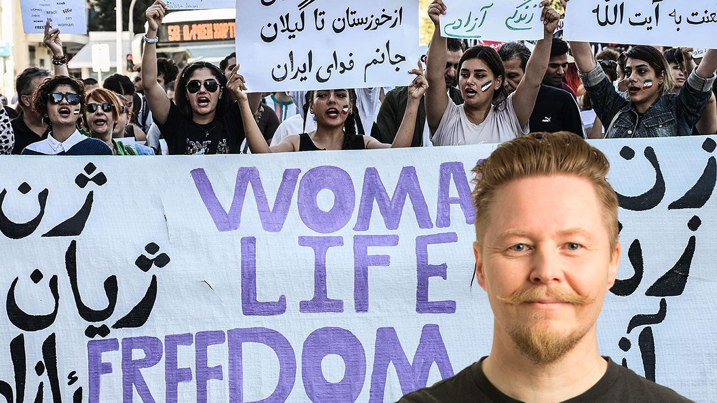 Vihreiden “suvaitsevaiselta” aktiivilta voi kysyä, ovatko iranilaiset feministinaisetkin “rasistista äärioikeistoa”?