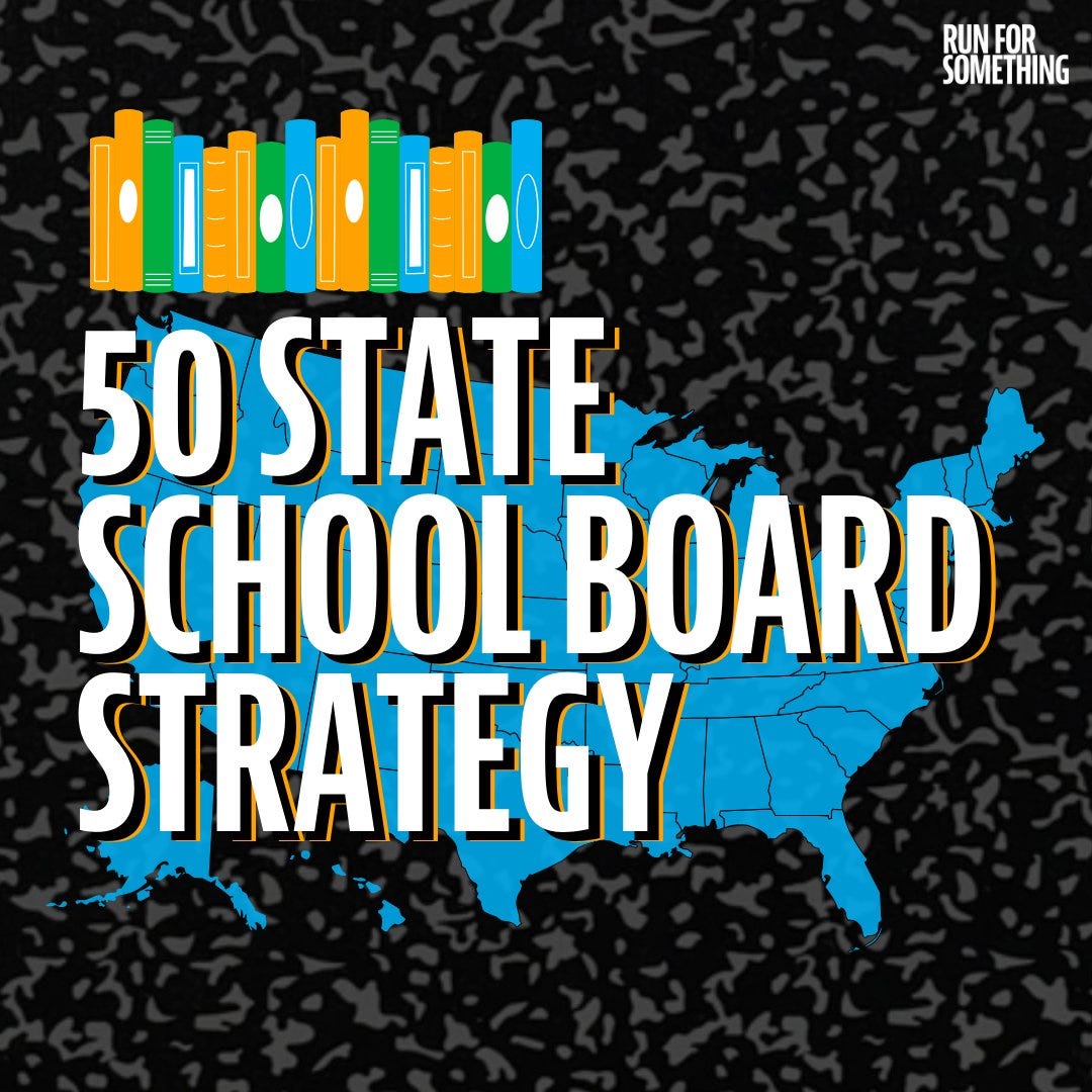 Run for Something on X: "@PENamerica We started the 50 State School Board  Strategy to fight back and recruit and train young, diverse progressive  candidates for school board, find out more: https://t.co/mke5bVnw68" /