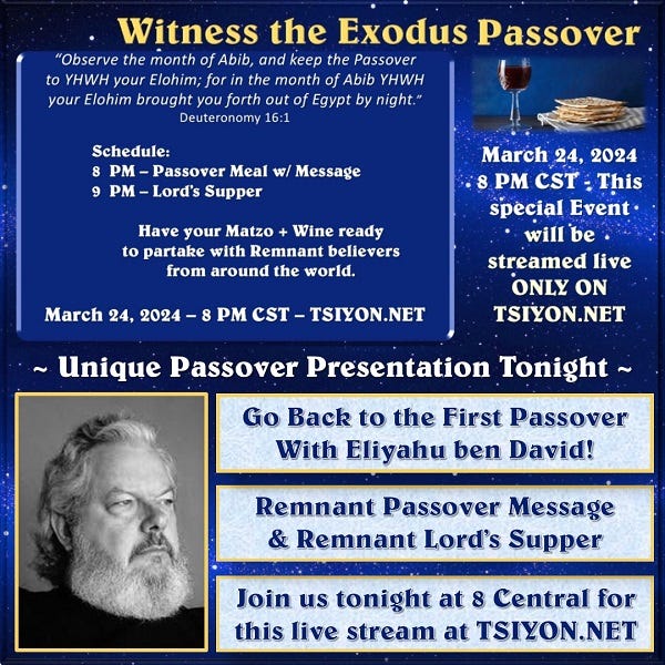 TSIYON NEWS - Passover Tonight