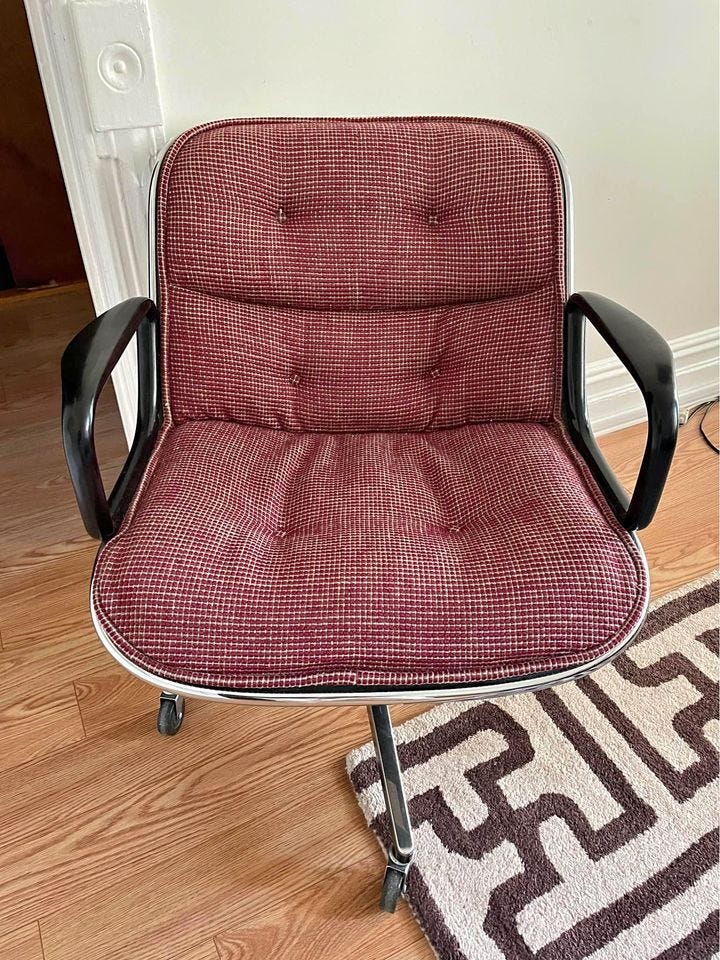 Product photo of Authentic Vintage Knoll Pollock Executive Chair 1979 Rare Burgundy Tweed