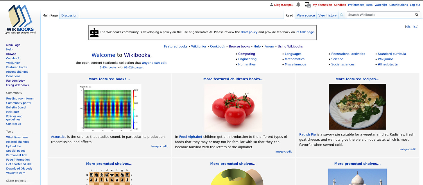 Wikibooks home page
