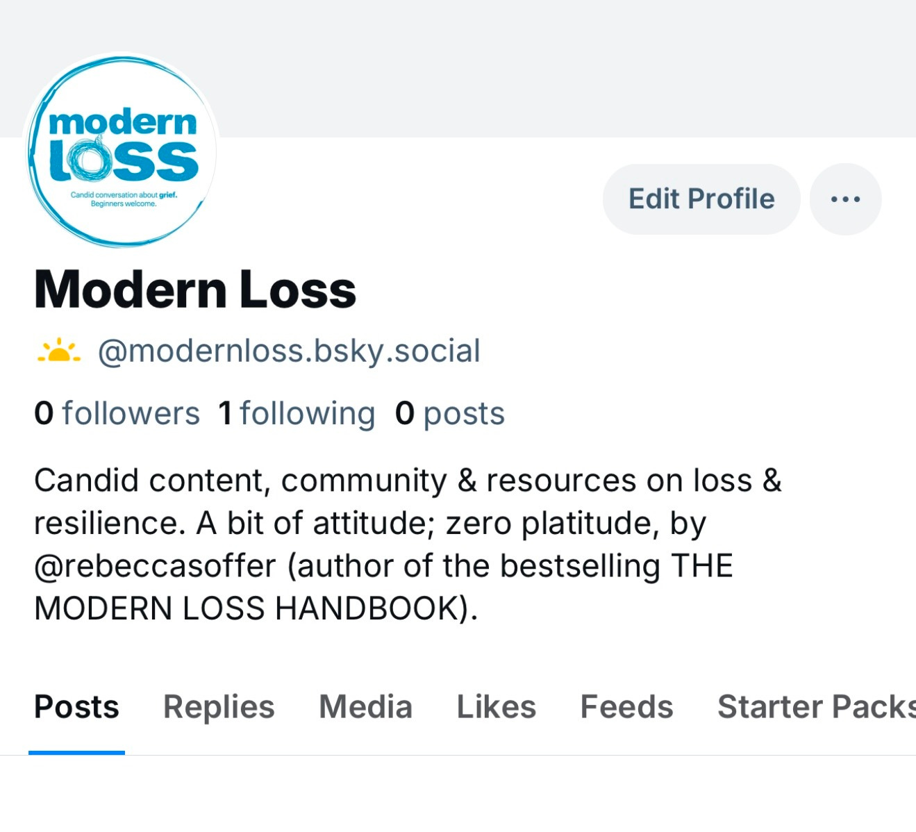 Modern Loss Bluesky account: @modernloss.bsky.social