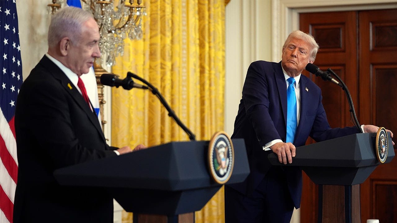President Donald Trump and Israel's Prime Minister Benjamin Netanyahu speak during a news conference in the East Room of the White House, Tuesday, Feb. 4, 2025, in Washington. President Donald Trump and Israel's Prime Minister Benjamin Netanyahu speak during a news conference in the East Room of the White House, Tuesday, Feb. 4, 2025, in Washington.