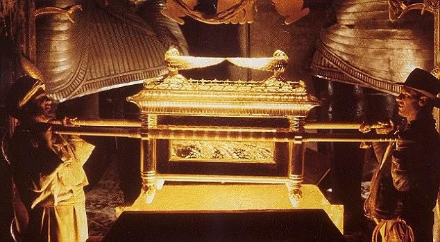 According to Biblical history, the Ark of he Covenant was a sacred, gold-covered wooden chest was constructed sometime around 1445 BCE to hold the Ten Commandments. The covenant was featured in the 1981 film 'Indiana Jones: Raiders of the Lost Ark