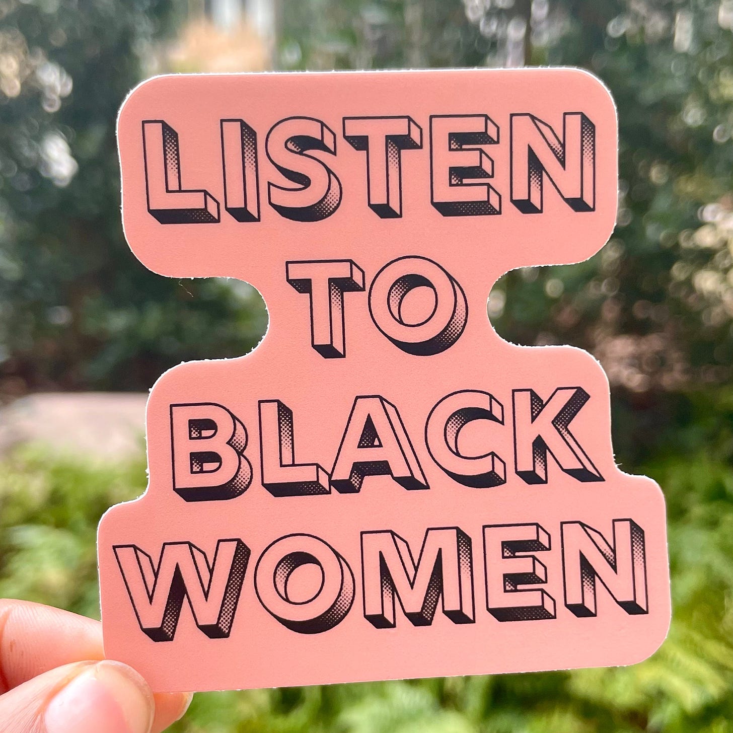 Listen To Black Women Pink Sticker (77)