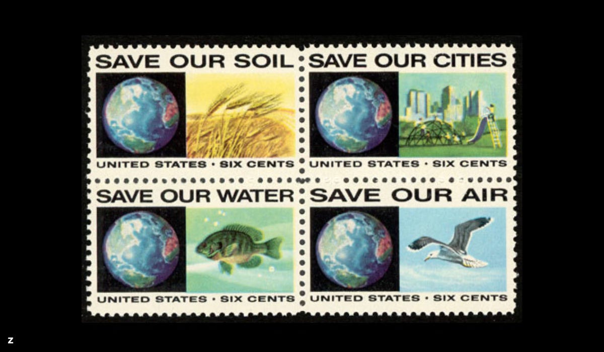 Celebrating Earth Day - 1970 stamp set - Native Angelino Podcast - Tom Levine - Los Angeles, CA 