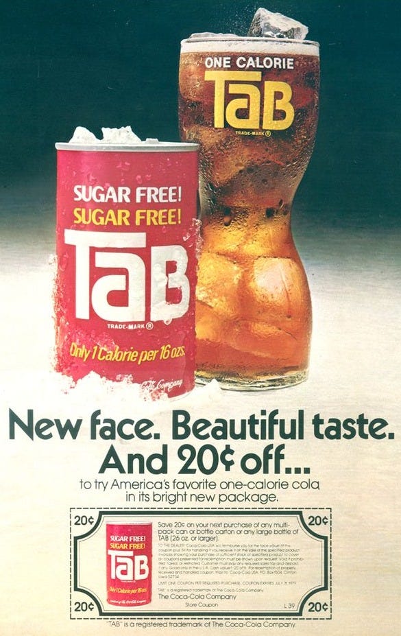 Vintage Tab cola: Remember this popular sugar-free diet soda? - Click  Americana