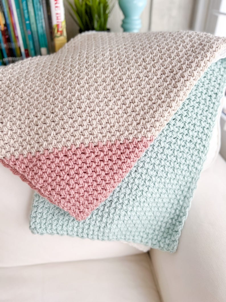 Corner to Corner Crochet Pattern, Color Block Crochet Blanket, C2C Crochet Pattern, Springtime Crochet Blanket Sunrise Sorbet Blanket image 5