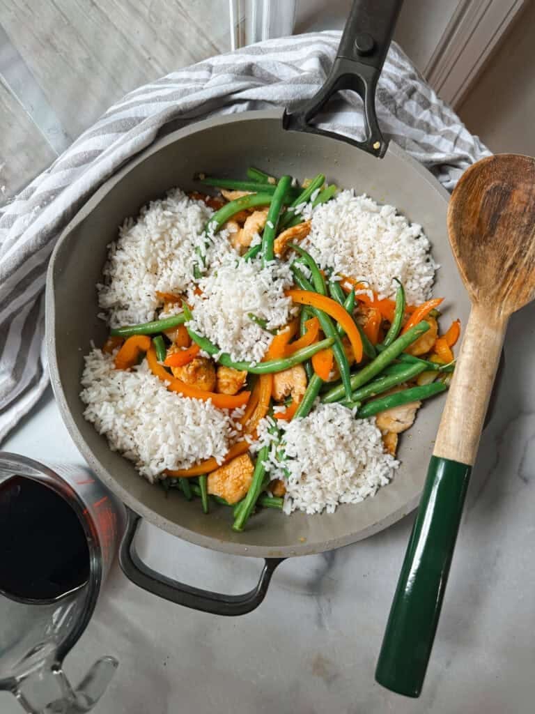 Black Pepper Chicken in a skillet pan.