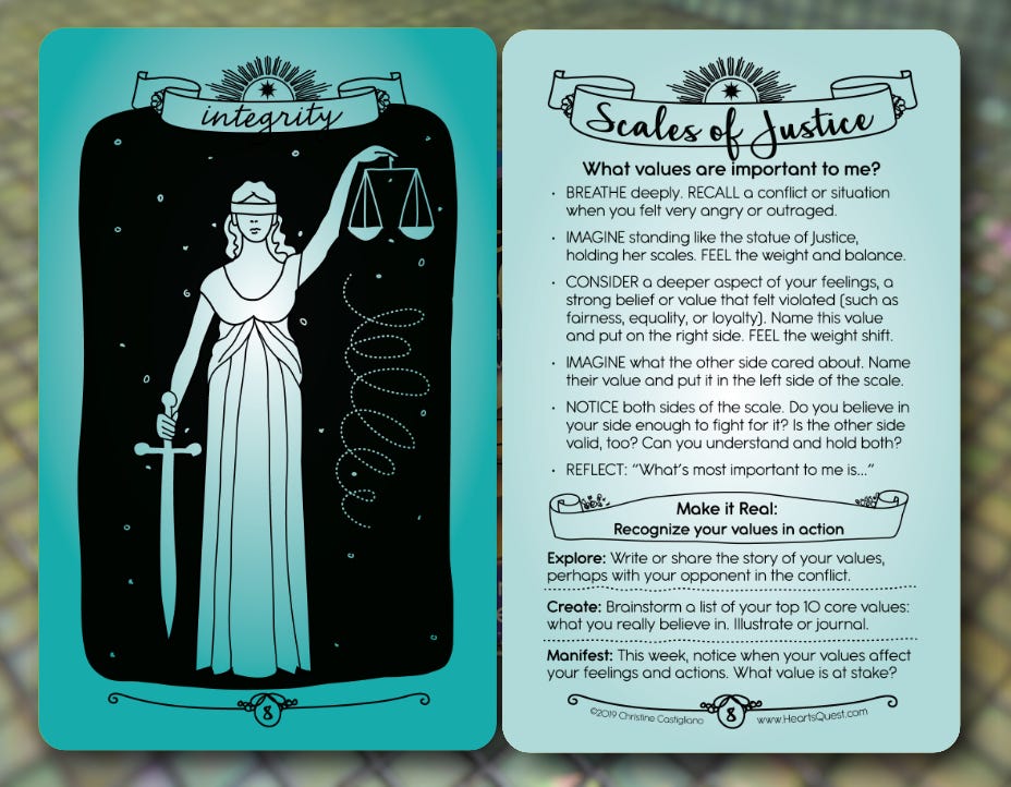 Scales of Justice - your values