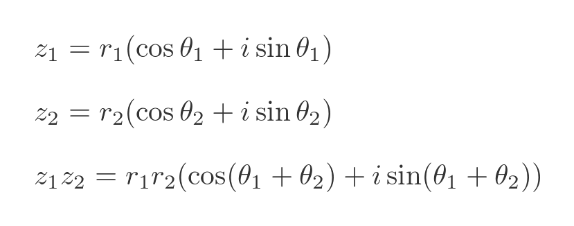 Complex number polar form multiplication