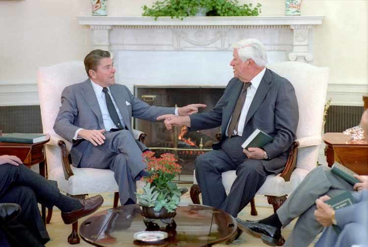 President Reagan and House Speaker Tip O'Neill discussing … | Flickr