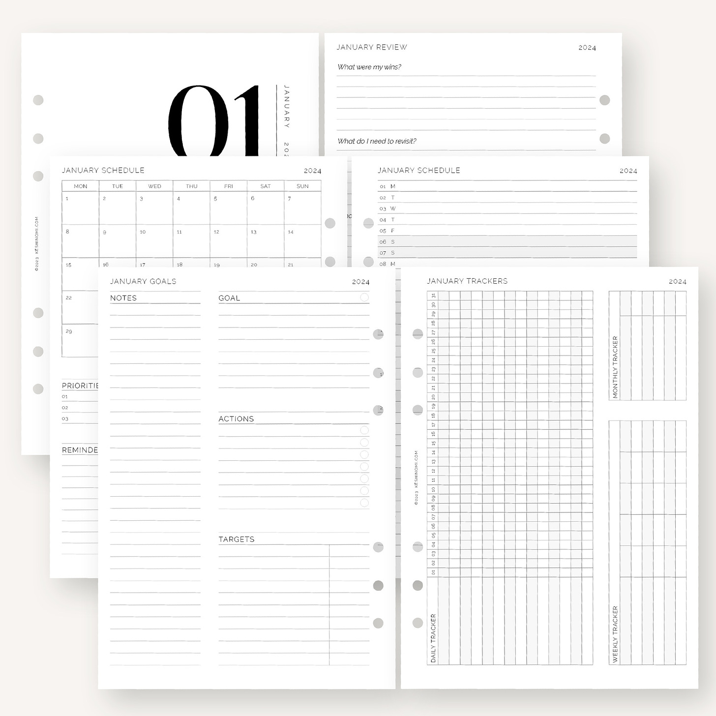 The 2024 Epic Monthly - Printable A5 Planner Insert