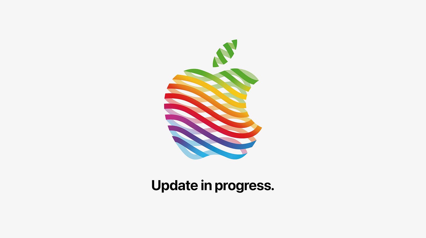 The heritage logo with text below it: "Update in progress."