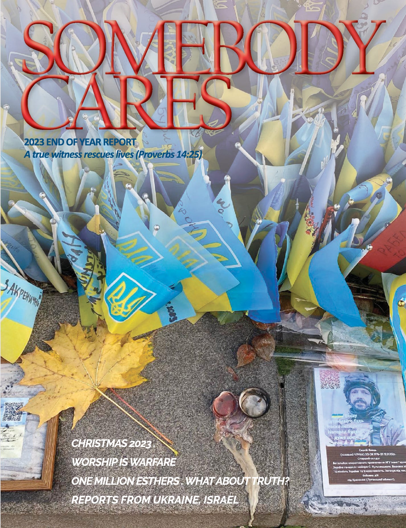 Image of the cover of Somebody Cares Magazine: 2023 End Of Year Report. 