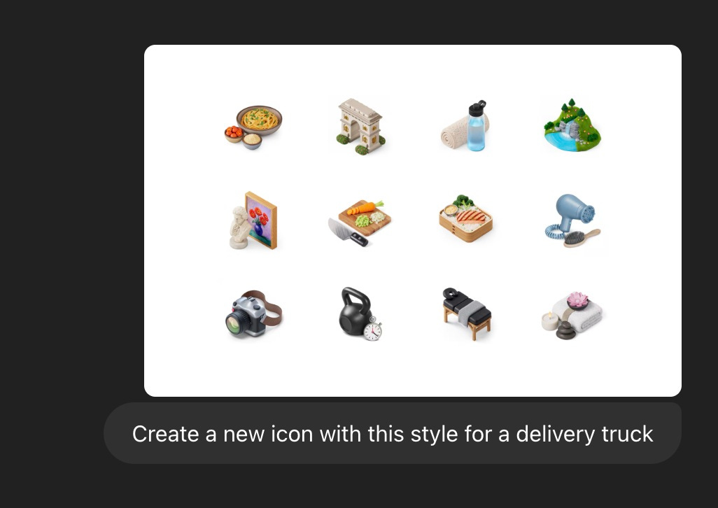 May be a doodle of text that says 'AA3P IA Create a new icon with this style for a delivery truck'