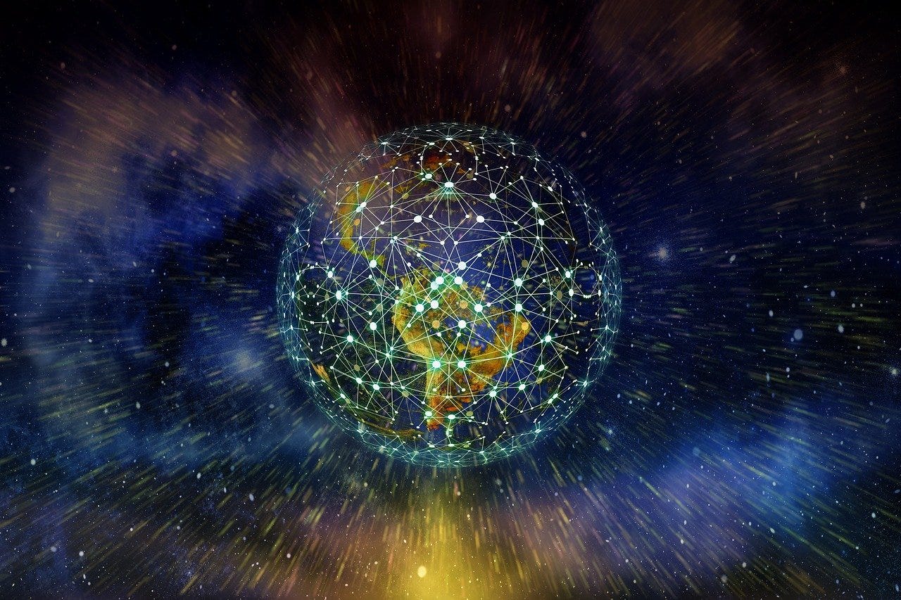 Free earth network blockchain illustration
