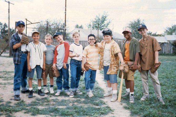 Scene with the boys from "The Sandlot" movie