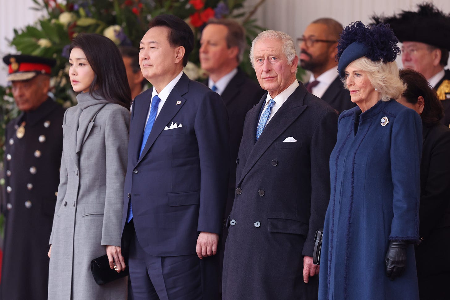 King Charles and Queen Camilla with South Korean president and his wife 