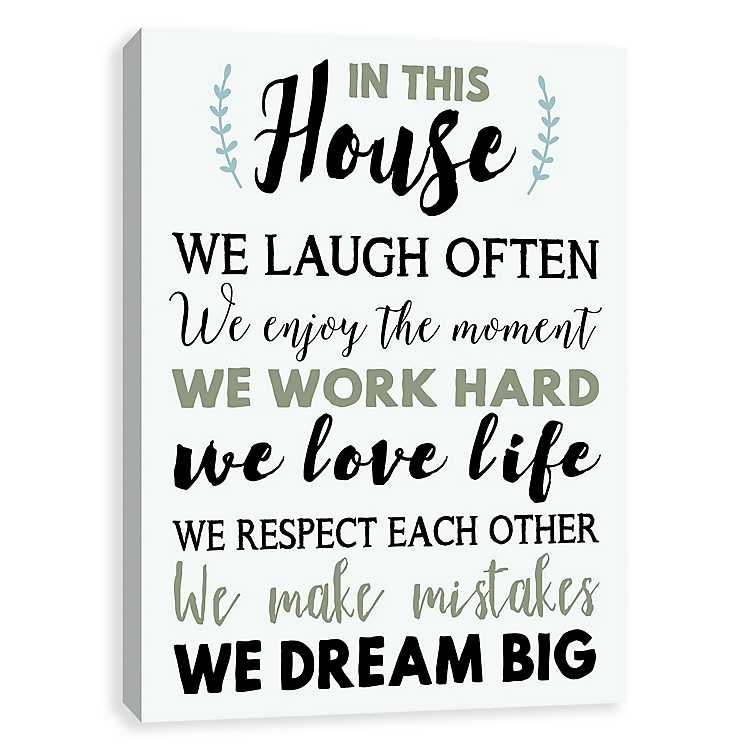 In This House Canvas Art Print
