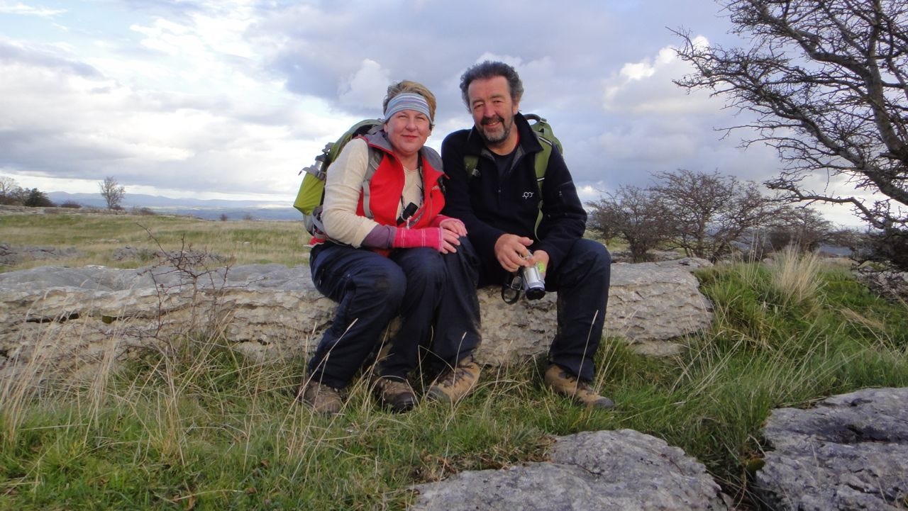 Us two now. Up on Hampsfell, South Cumbria.
