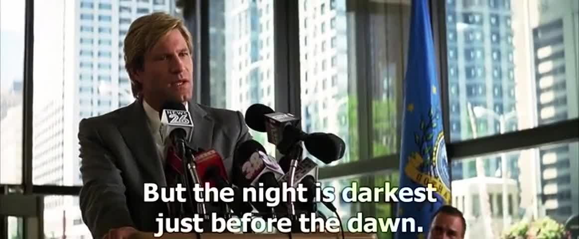 YARN | But the night is darkest just before the dawn. | Batman: The Dark  Knight (2008) | Video clips by quotes | 427cf597 | 紗