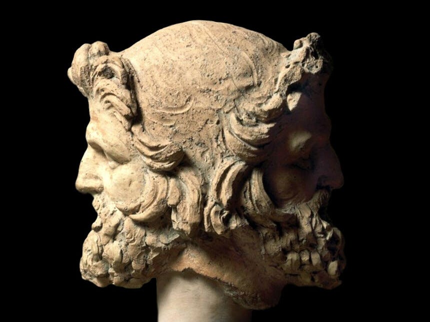 Roman God Janus Statue