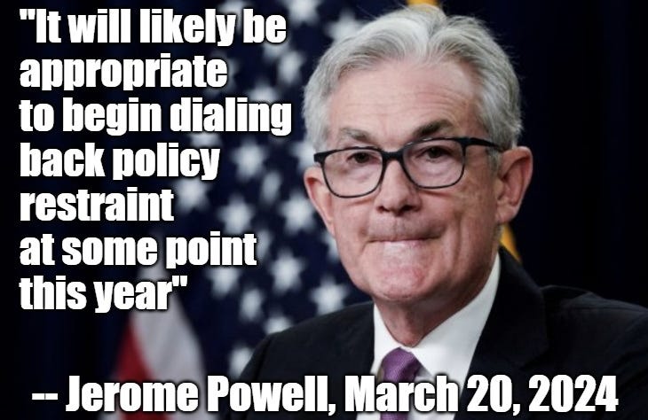 quote from Jerome Powell speech, March 20, 2024