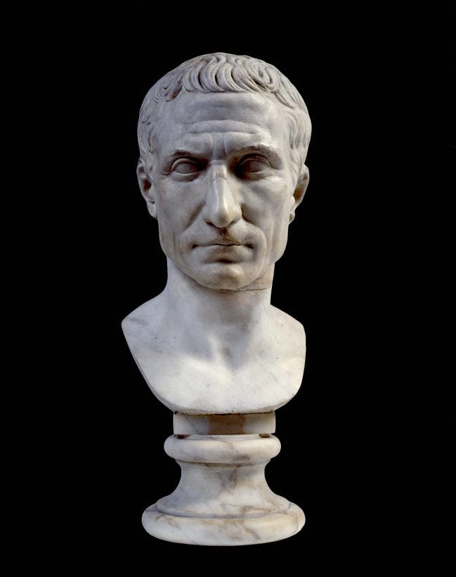 Another marble bust of Julius Caesar.