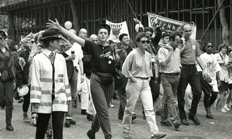 Protesters marching