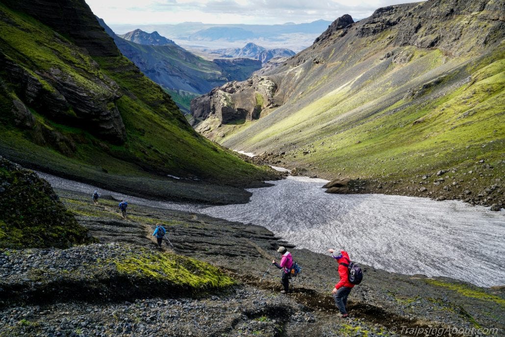 Trekking Iceland highlands canyon