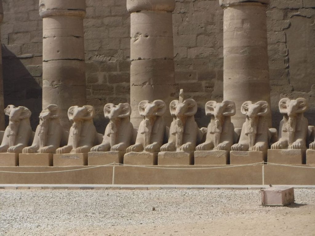 Row of sphynx at Karnak temple