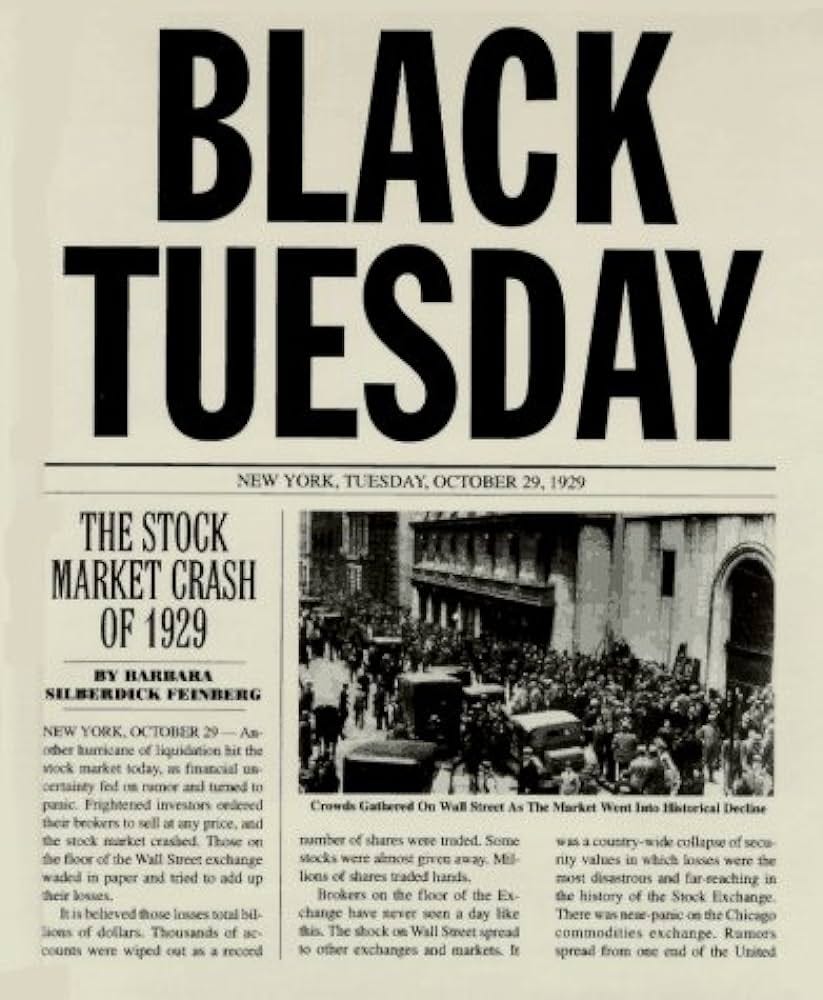 Black Tuesday: The Stock Market Crash of 1929 (Spotlight on American  History): Feinberg, Barbara Silberdick: 9781562945749: Amazon.com: Books