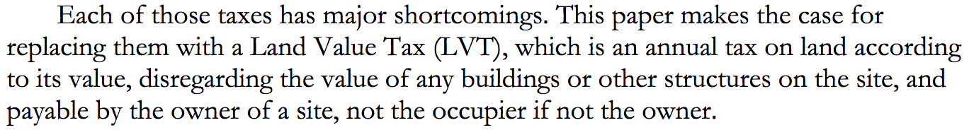 Land Value Tax Regardless